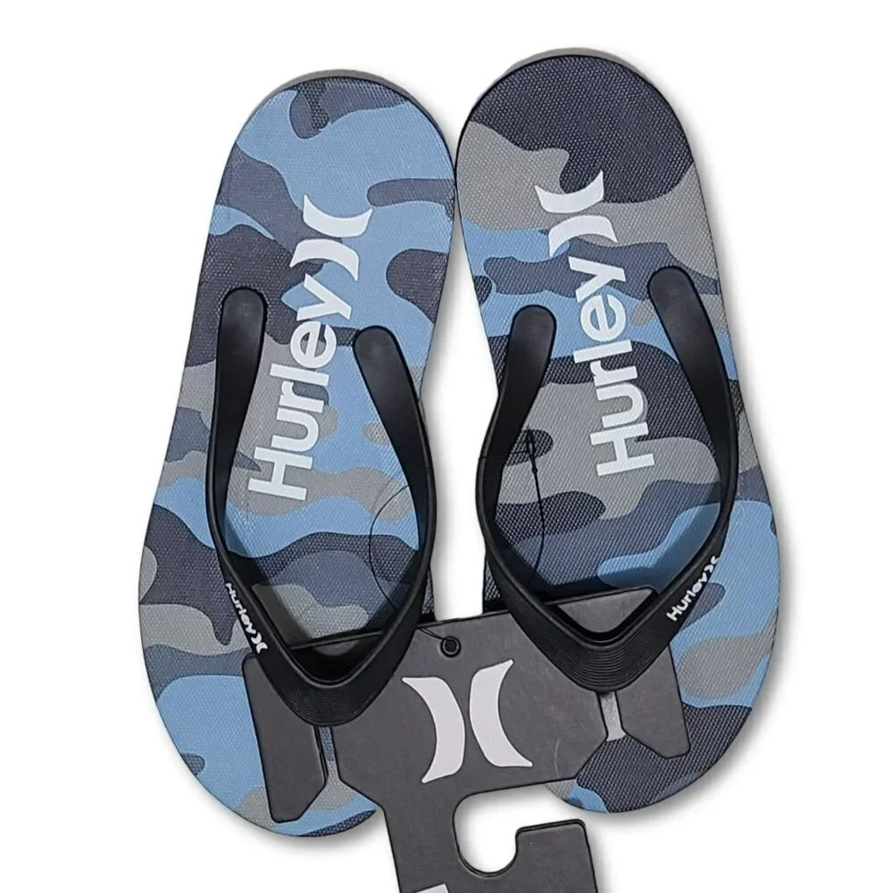 NWT Hurley Men's One and Only Camo Print Flip-Flops